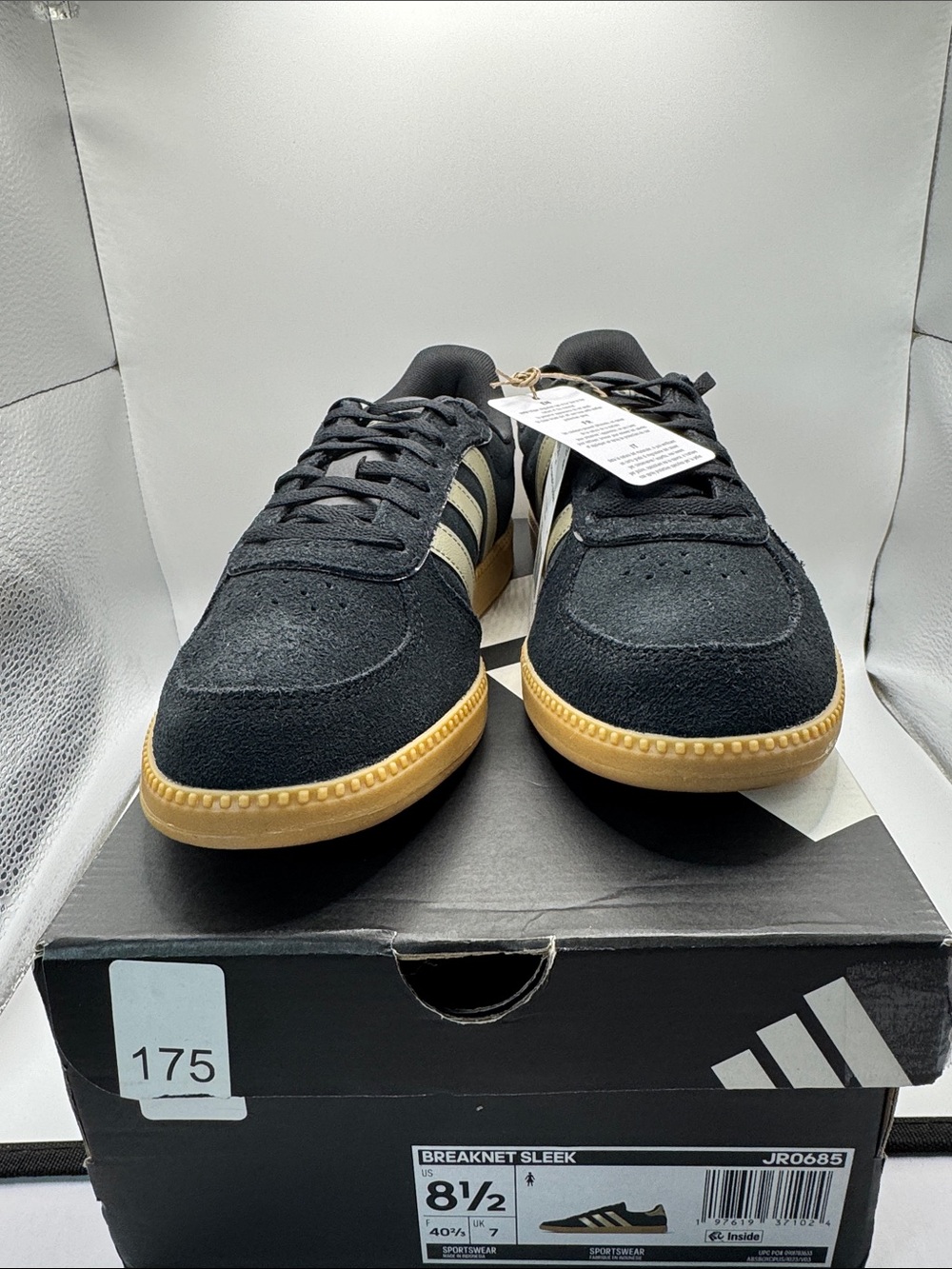 Adidas Men’s Black Suede Sneakers with Gum Sole